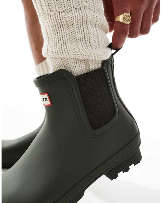 Hunter Black Original Chelsea Wellington Boots for men