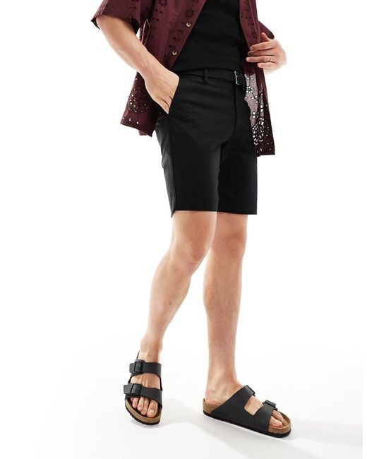 River Island Black Core Chino Shorts for men