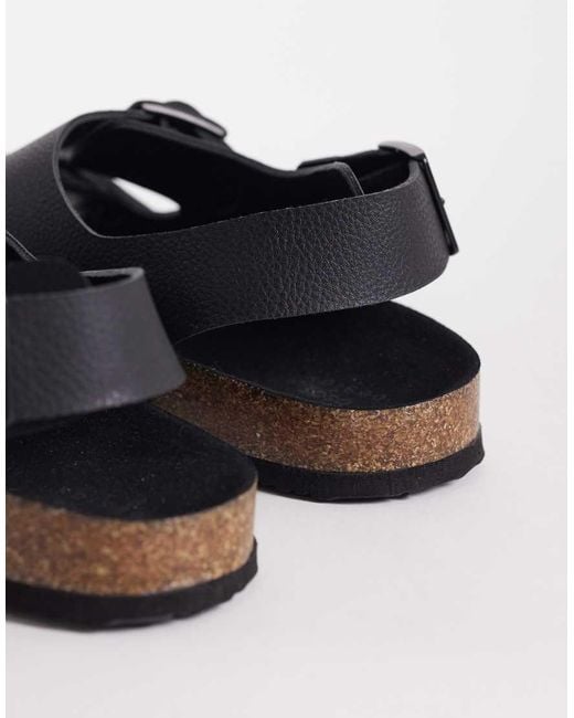 ASOS Blue Three Strap Sandals With Buckles for men