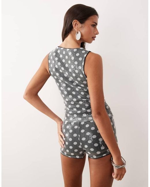 ASOS Gray Co-ord Sequin Tank Top