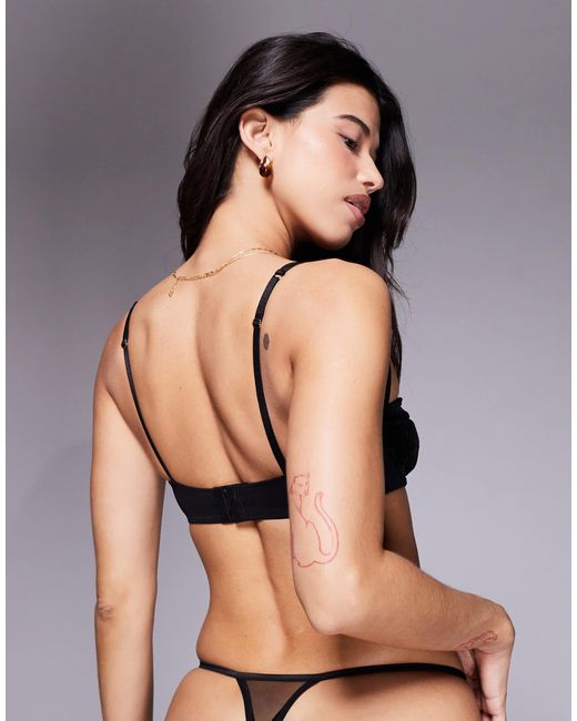 ASOS Black Brie Sequin Balcony Underwire Bra