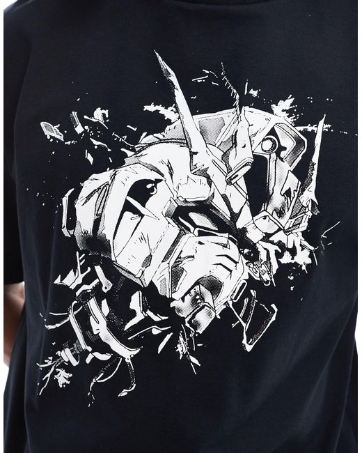 Levi's Black X Gundam Collab Chest Print Boxy Fit T-shirt for men
