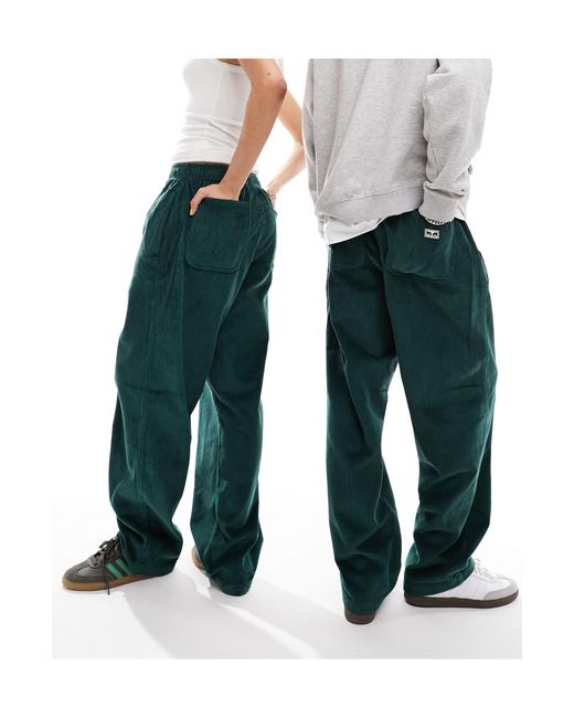 Pantalon unisexe classique en velours côtelé Obey en coloris Green