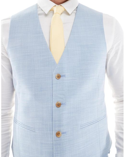 ASOS Wedding – eng geschnittene anzugweste in White für Herren
