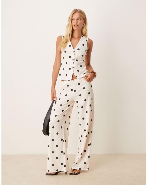 ASOS Natural Wide Leg Pants