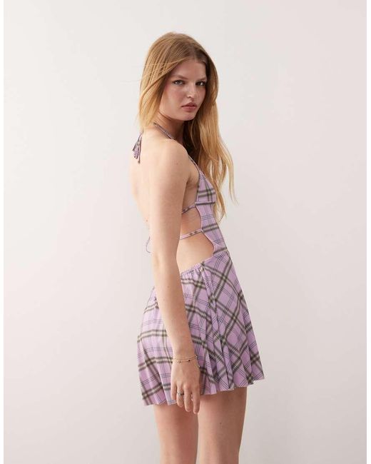 Collusion Pink Check Mini Dress