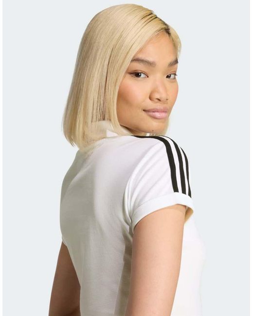 Adidas Originals White 3-Stripes Polo
