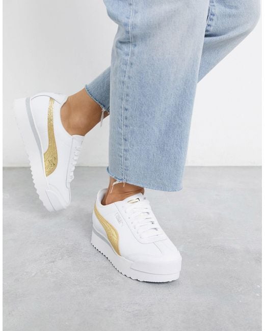 PUMA Roma Amor Metal Weiß / Gold Sneakers in Weiß | Lyst AT