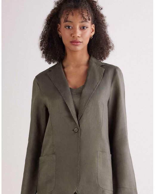 Intimissimi Gray The Pure Linen Plain-Weave Linen Jacket