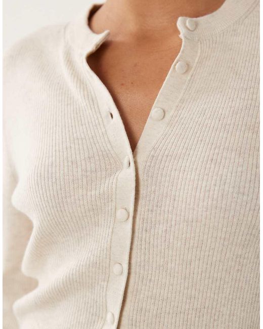 Abercrombie & Fitch Natural Knitted Micro Cardigan