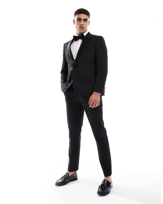 ASOS Blue Slim Fit Tuxedo Jacket for men
