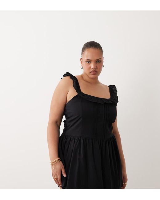 Esmee Curve Black Mini Beach Dress