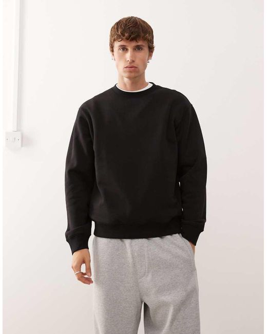 Sudadera Negra De Corte Clásico De Weekday de hombre de color Black