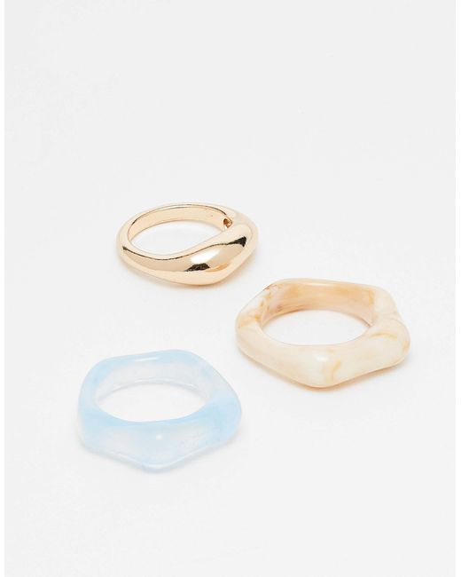 ASOS White – 3er-pack ringe