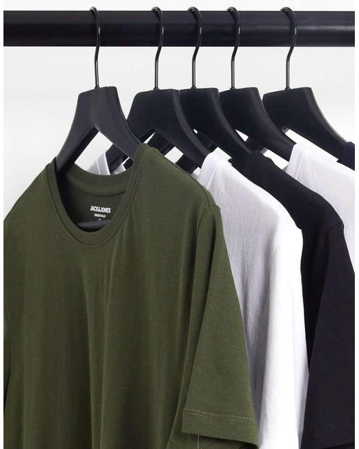 Jack & Jones Set Van 5 Lange T-Shirts Met Ronde Hals in het Multicolor voor heren