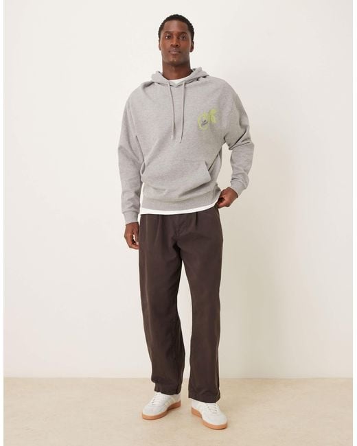 ASOS Gray Oversized Hoodie With Fruit Print for men