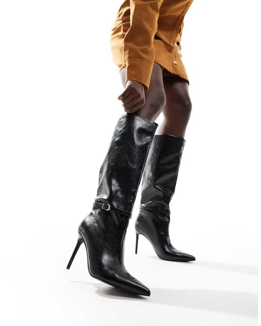 ASOS Black – crowd – kniehohe, spitze stiefel