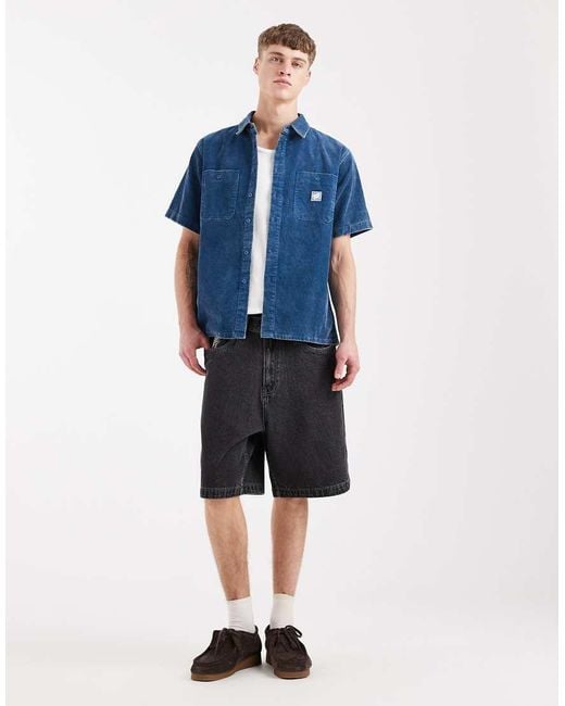 Santa Cruz Blue Stamped Big Loose Fit Shorts for men
