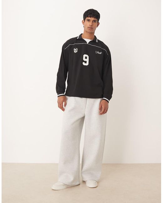 ASOS Oversized Joggingbroek Van Zware Stof in het Black voor heren