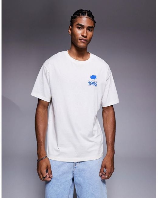 T-shirt oversize avec soul au dos - crème ADPT pour homme en coloris Blue
