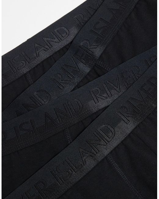 River Island – 4er-pack stretch-unterhosen aus baumwolle in Black für Herren