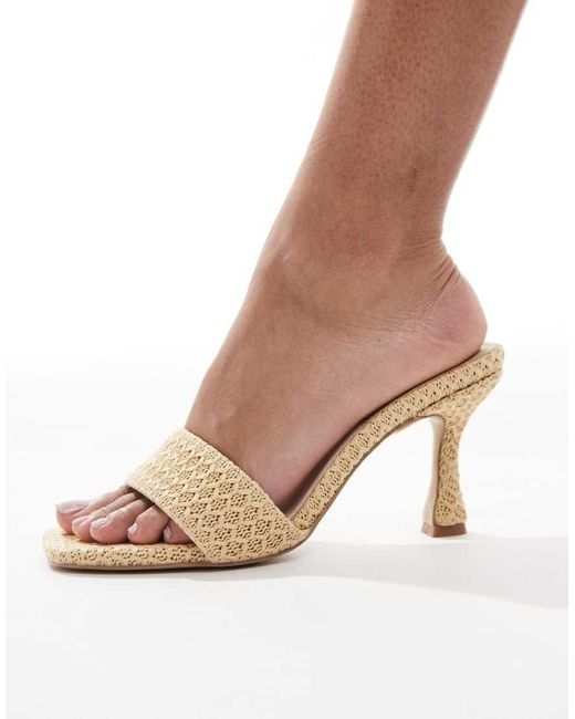 4th & Reckless Geweven Sandalen Met Open Teen, Halfhoge Hak En Gekruiste Bandjes in het White