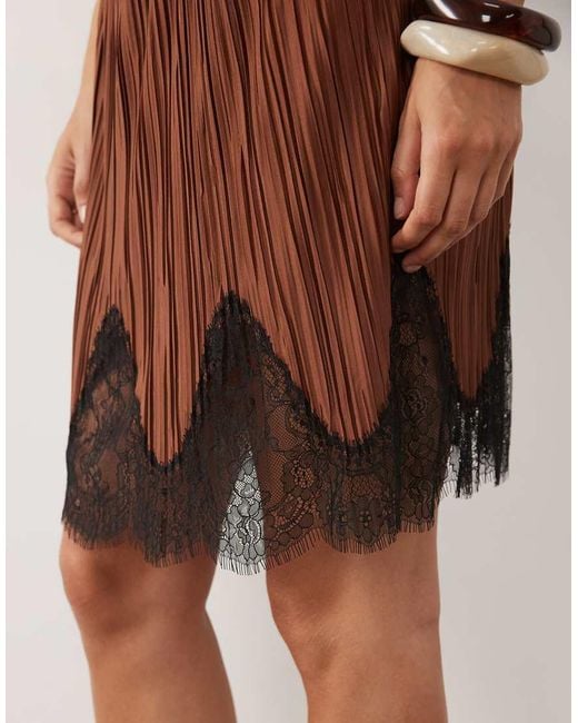 ASOS Brown Mix & Match Plisse Mini Skirt