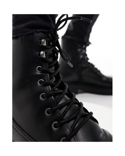 Pull&Bear Black Military Boot for men