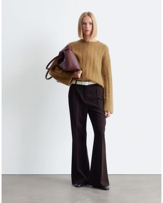 & Other Stories Natural Supersoft Fluffy Mohair And Wool Wide Rib Sweater