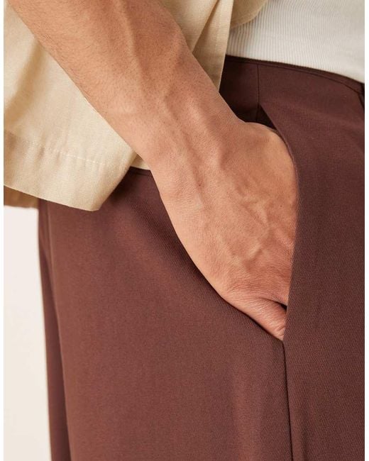 Pantaloni Eleganti Super Affusolati Marroni di ASOS in Natural da Uomo