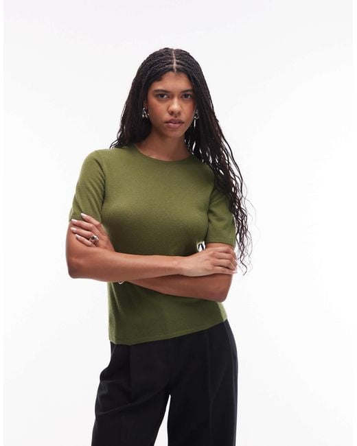 ARKET Green Fine Knit Top