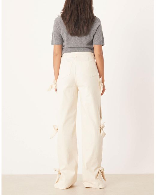 Sister Jane Natural Bay Denim Jeans With Bow Details