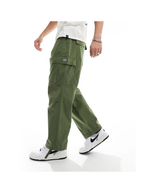 Hardwork - pantalon style charpentier en ripstop - kaki Obey pour homme en coloris Green
