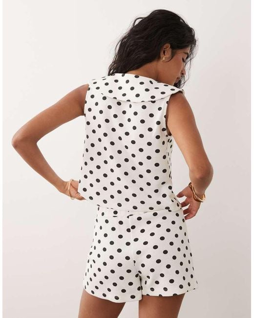 Miss Selfridge Multicolor Peter Pan Collar Button Through Tank
