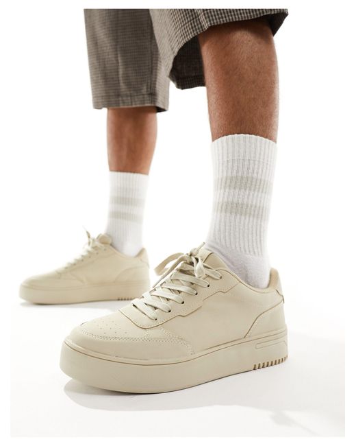 Pull&Bear Natural Chunky Ridged Sole Trainer for men