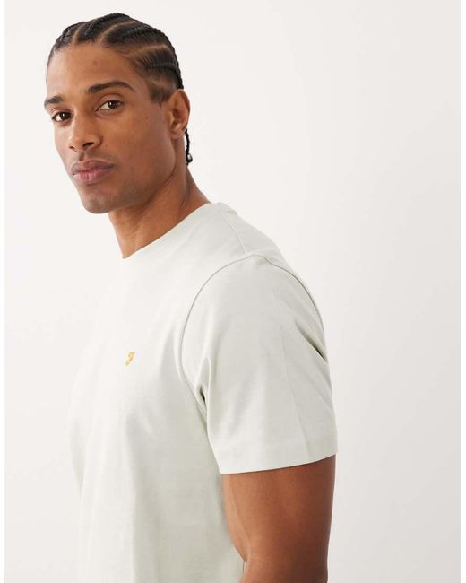 Farah White Danny Regular Logo T-shirt for men