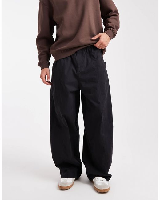 ASOS Black Oversized Baggy Trousers for men