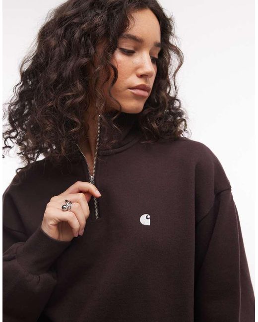 Carhartt Brown Casey Quarter Zip Sweatshirt