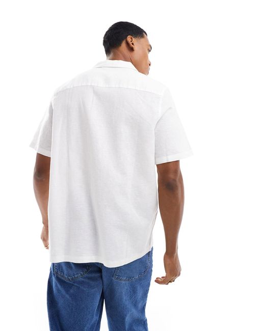 Camisa blanca holgada con cuello ASOS de hombre de color White