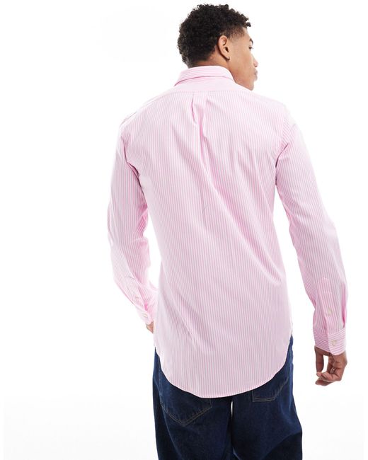 Camicia slim a righe di Polo Ralph Lauren in Pink da Uomo