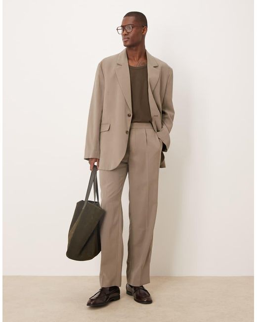 Pantalones De Traje Elásticos De Pernera Recta De -Neutro ASOS de hombre de color Natural