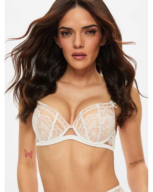 Ann Summers White Bridal Caged Lace Padded Plunge Bra