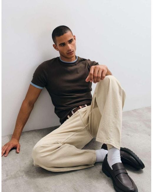 ASOS Black Slim T-shirt With Contrast for men