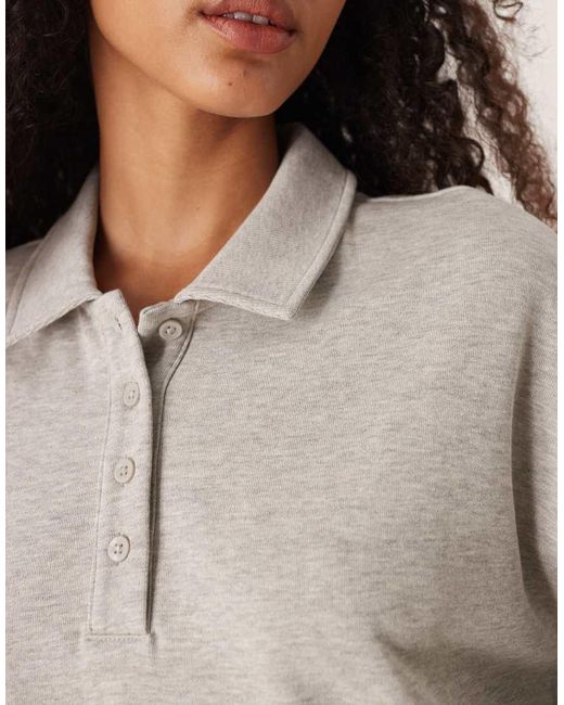 ASOS Natural Cotton Polo Shirt Sweat Mini Dress