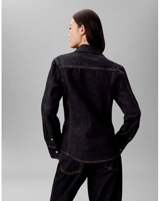 Calvin Klein Black Cinched Denim Shirt