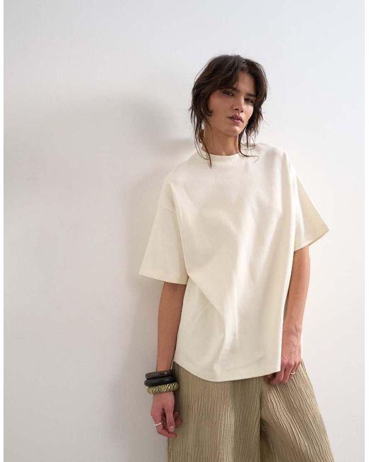 TOPSHOP White Premium Interlock Oversized Tee