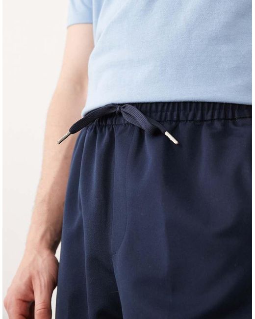 ASOS Blue Tailored Pull On Wide Leg Trousers for men