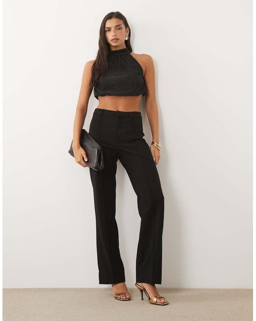 ASOS Black Co-ord Bubble Halter Neck Top