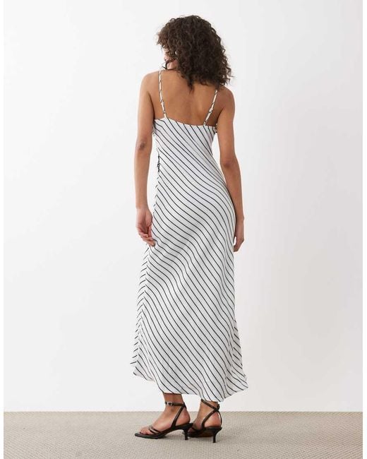 Nobody's Child White Emerson Satin Lace Cami Maxi Dress