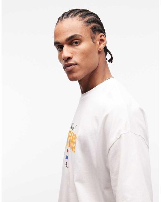 ASOS Gray Oversized T-shirt With Netherlands Soccer Graphic for men